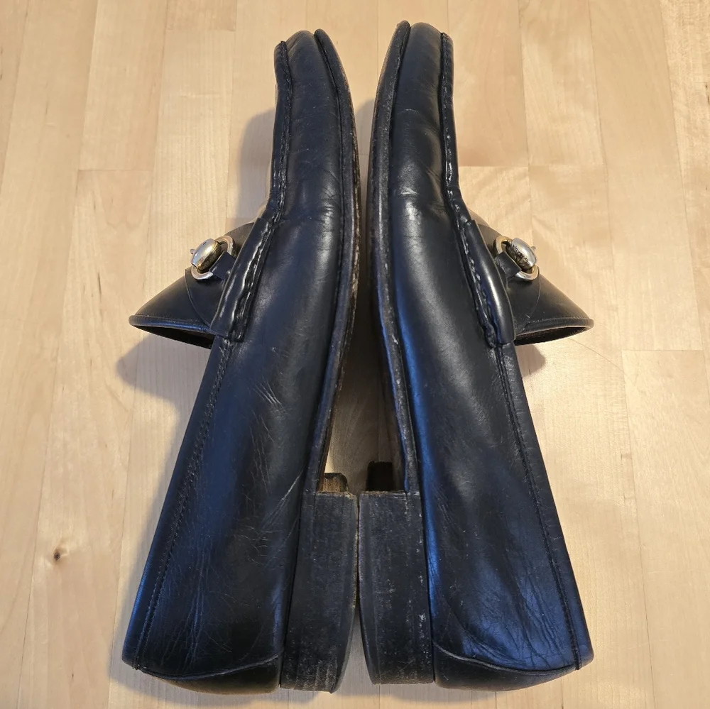 Gucci Horsebit Leather Loafers Black Authentic Size 42M/US 9